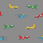 Jersey Sweet Planes auf Grau Jersey Sweet Planes auf Grau