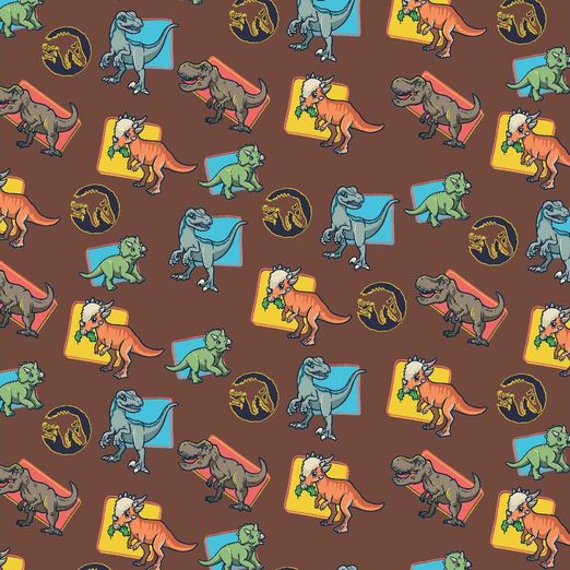 Jersey Jurassic World Süße Dinos Braun LIZENZ Jersey Jurassic World Süße Dinos Braun LIZENZ