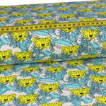 Jersey Tropical Tiger Gelb auf Creme Meliert Jersey Tropical Tiger Gelb auf Creme Meliert
