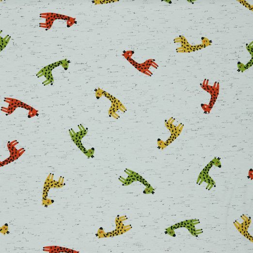 Jersey Italian Giraffe auf Hellgrau Jersey Italian Giraffe auf Hellgrau