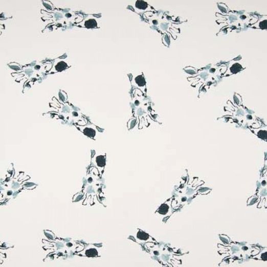 Jersey Giraffenportraits Rauchblau auf Creme ORGANIC Jersey Giraffenportraits Rauchblau auf Creme ORGANIC