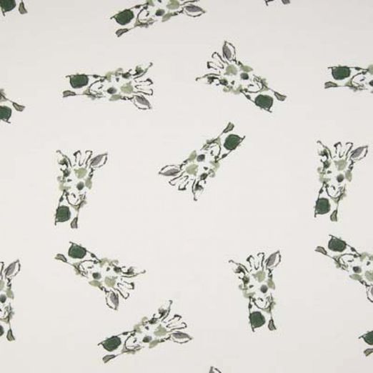 Jersey Giraffenportraits Khaki auf Creme ORGANIC Jersey Giraffenportraits Khaki auf Creme ORGANIC
