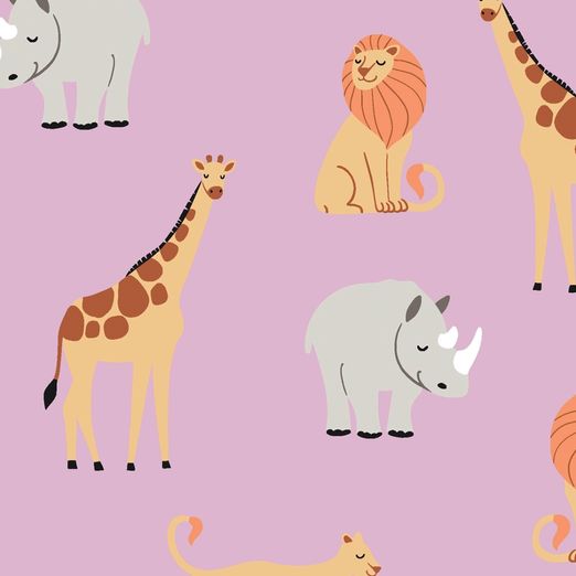 Jersey Wildanimals auf Flieder Jersey Wildanimals auf Flieder