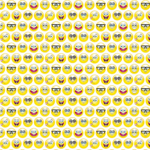 Baumwolle LIZENZ Spongebob Smileys auf Weiß Digital Baumwolle LIZENZ Spongebob Smileys auf Weiß Digital