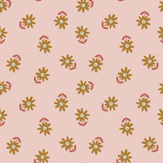 Baumwolle Blumen Nathalie auf Apricot Baumwolle Blumen Nathalie auf Apricot