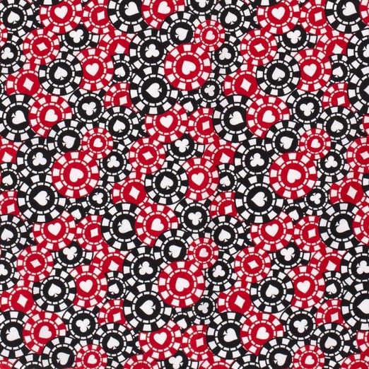 Baumwolle Pokerchips Rot/Schwarz Baumwolle Pokerchips Rot/Schwarz