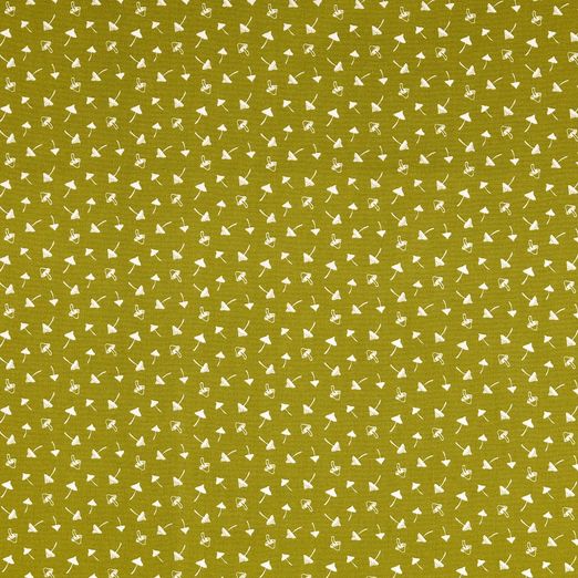 Baumwolle Kleine Pilze auf Khaki Baumwolle Kleine Pilze auf Khaki