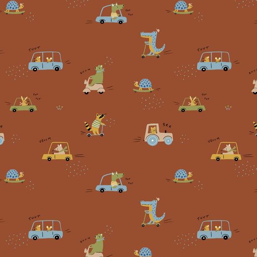 Baumwolle Sweet Traffic auf Blutorange Baumwolle Sweet Traffic auf Blutorange