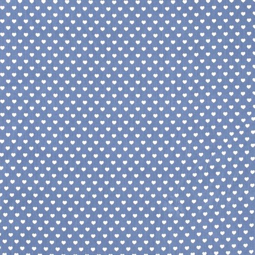 Baumwolle Herzen Mini Rauchblau Baumwolle Herzen Mini Rauchblau