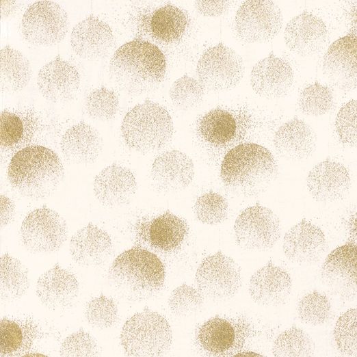 Baumwolle WEIHNACHTEN Foliendruck Goldstaub Kreise auf Creme Baumwolle WEIHNACHTEN Foliendruck Goldstaub Kreise auf Creme