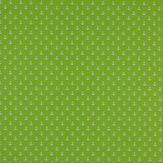 Baumwolle Maritim Kleine Anker Lime Baumwolle Maritim Kleine Anker Lime
