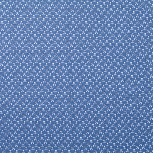 Baumwolle Darling Mini Totenköpfe Rauchblau Baumwolle Darling Mini Totenköpfe Rauchblau