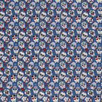 Baumwolle Coloured Skulls auf Rauchblau Baumwolle Coloured Skulls auf Rauchblau