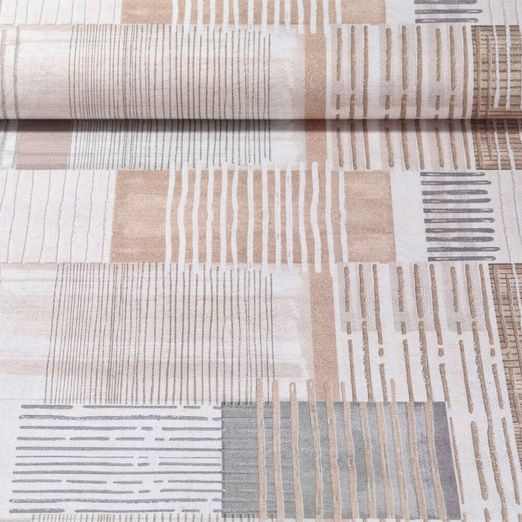 Toile de coton canevas - Impression digitale Tissu à combiner Aspect lin Ecru