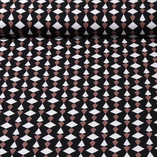 Viskose - Twill Vierecke Schwarz
