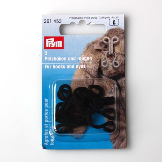 Prym Pelzhaken und -augen - schwarz - 3 Stück