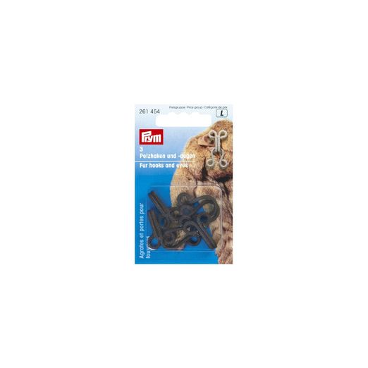 Prym Pelzhaken und -augen - braun - 3 Stück
