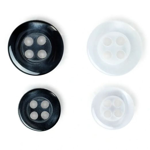 Prym Hemdenknöpfe - 11 + 9 mm perlmuttimitation/anthrazit - 20 Stück