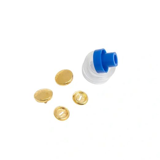 Prym Überziehbare Knöpfe - mit Werkzeug - 11mm - goldfarbig - 7 Stück