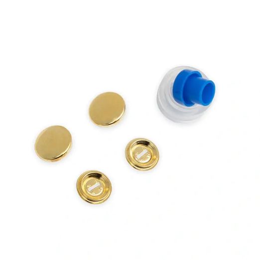 Prym Überziehbare Knöpfe - mit Werkzeug - 15mm - goldfarbig - 6 Stück
