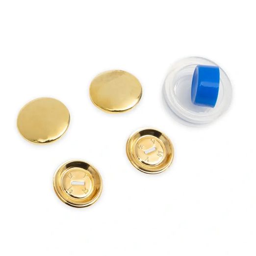Prym Überziehbare Knöpfe - mit Werkzeug - 23mm - goldfarbig - 4 Stück