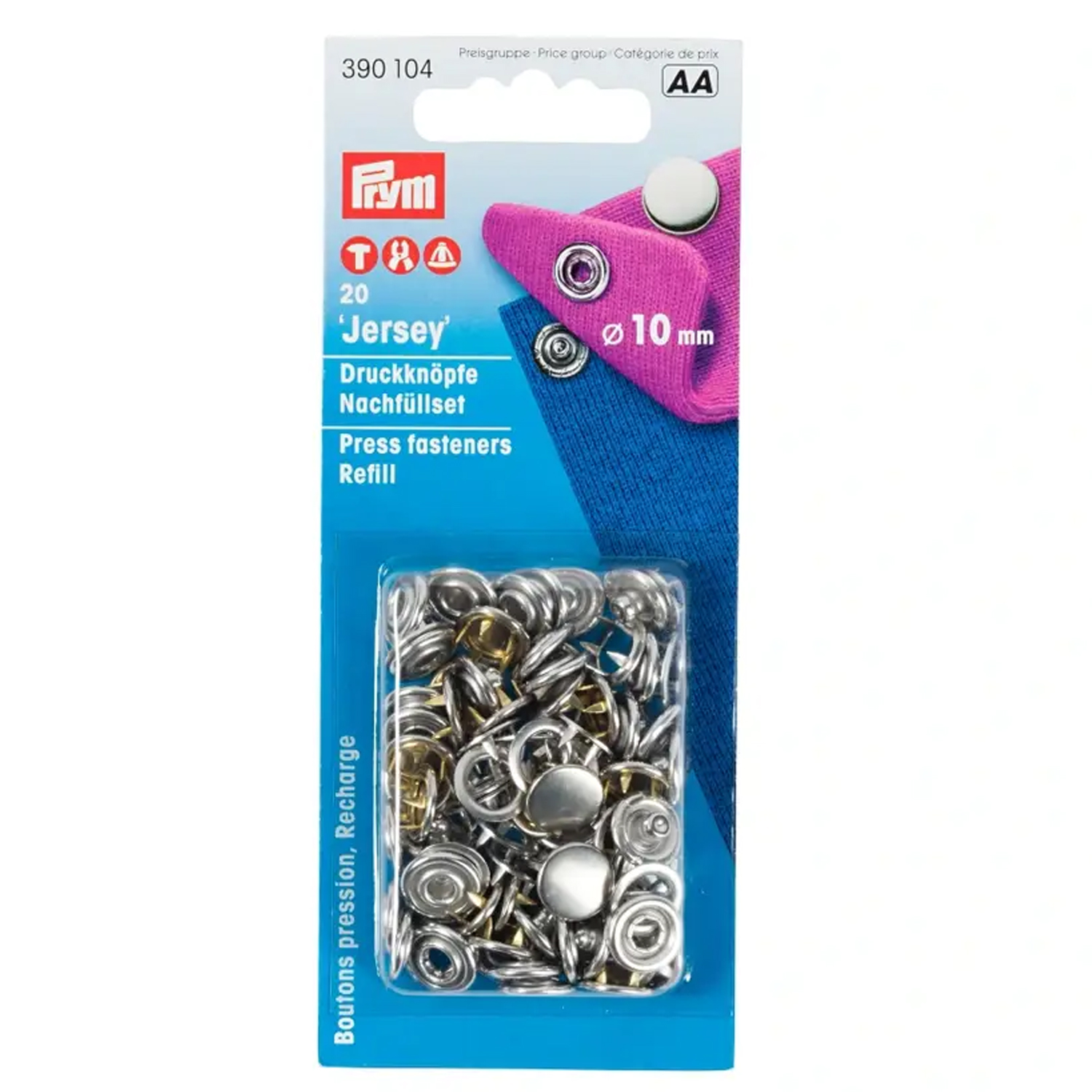 Prym geschlossene Jersey Druckknöpfe - silberfarben - 10 mm - Nachfüllpackung - 20 Stück-2 Prym geschlossene Jersey Druckknöpfe - silberfarben - 10 mm - Nachfüllpackung - 20 Stück-2