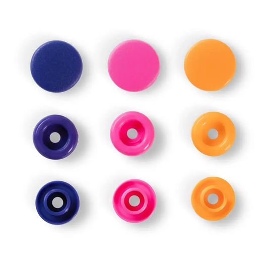 Prym LOVE Snap Druckknöpfe - orange/pink/violett - 12,4mm - 30 Stück
