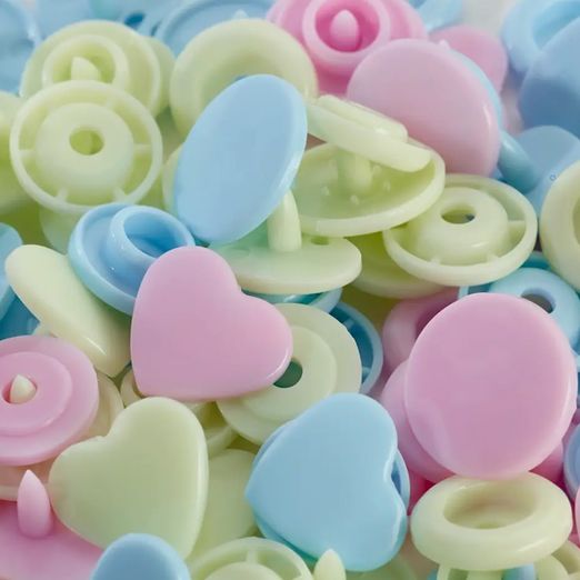 Prym LOVE Snap - Herz - Druckknöpfe - rosa/grün/hellblau - 30 Stück