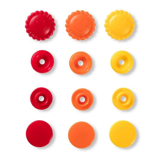 Prym LOVE Snap - Blume - Druckknöpfe - gelb/rot/orange - 21 Stück