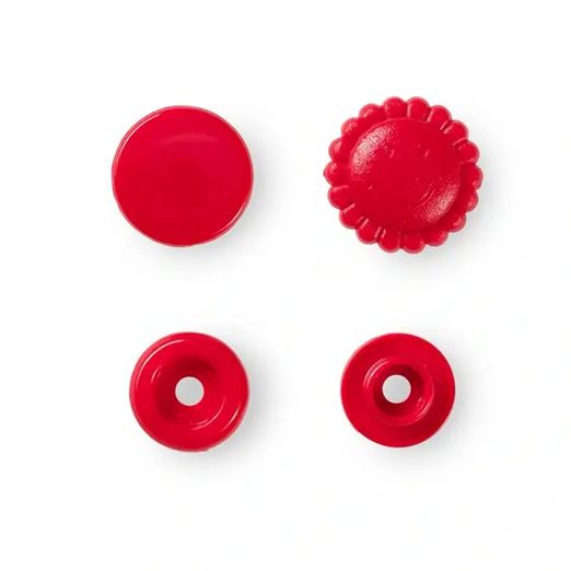Prym Snap - Druckknöpfe - Blume - rot - 21 Stück