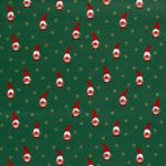 Popeline de coton - Lutins de Noël vert sapin