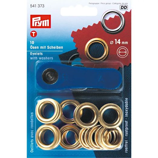 Prym Œillets 14mm Ø + outil - Doré
