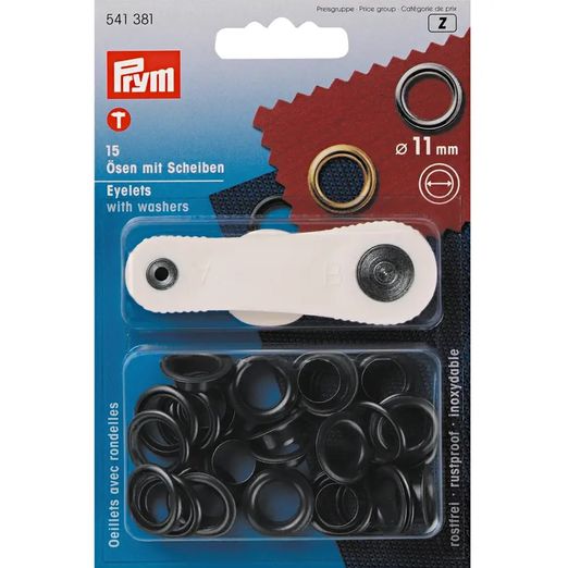 Prym Ösen 11mm Ø + Werkzeug – brüniert