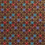 Baumwolle Popeline - Kreise Sterne Aubergine Gold