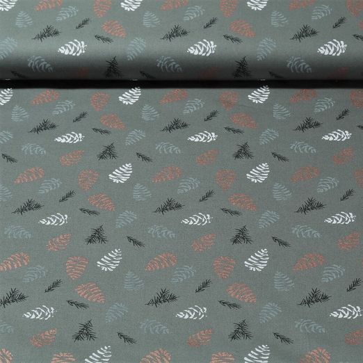 Baumwolle Popeline - Zapfen Khaki Bronze