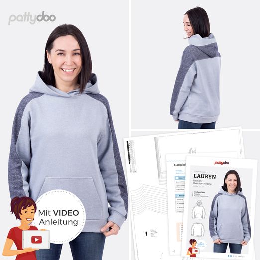 Oversize-Hoodie - Lauryn - Papier-Schnittmuster
