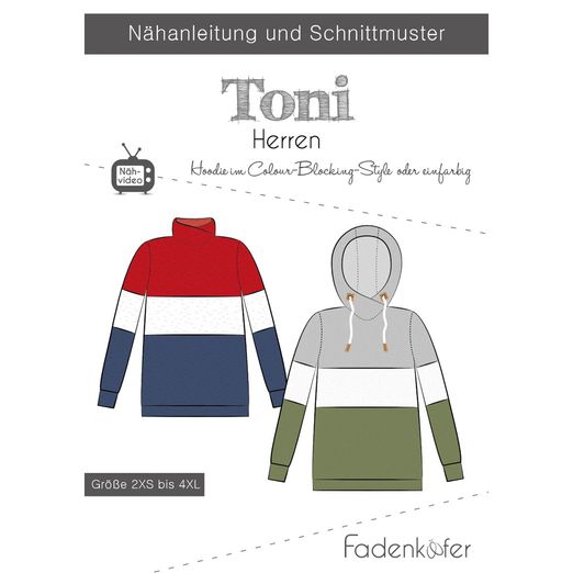 Hoodie - Toni Herren - Papierschnittmuster