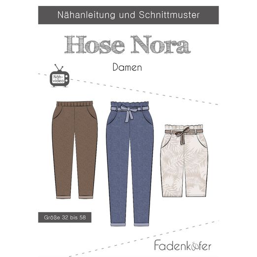 Hose - Nora Damen - Papierschnittmuster Hose - Nora Damen - Papierschnittmuster