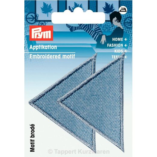 PRYM Patch - Triangle - Grand - Jeans clair - 2 pièces
