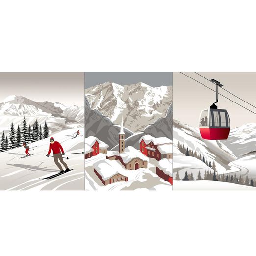 Panneau de toile - Ski alpin Blanc Panneau de toile - Ski alpin Blanc