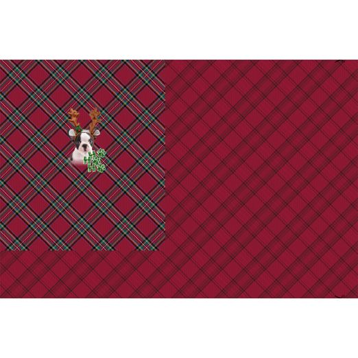 Sommersweat Panel - Pailletten French Terry Digitaldruck Weihnachtsbulldogge Rot Sommersweat Panel - Pailletten French Terry Digitaldruck Weihnachtsbulldogge Rot