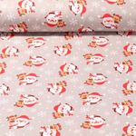 Baumwolle Webware - Weihnachtsmänner Grau