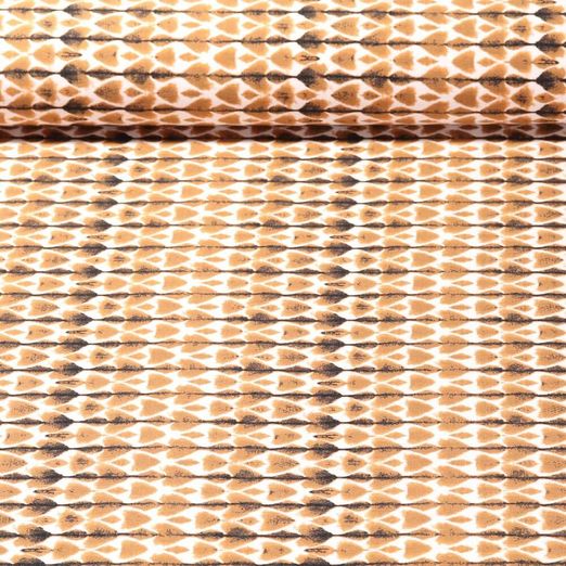 Tissu pour pantalon - Bengaline Stretch Gouttes Ecru Ocre