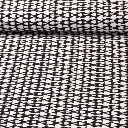 Tissu pour pantalon - Bengaline Stretch Gouttes Blanc Noir