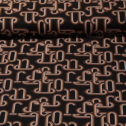 Viscose - Twill stretch Chaînes Noir Brun