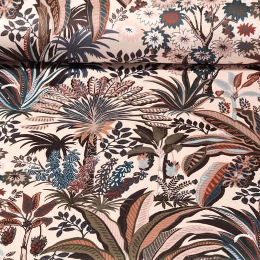 Velours - Fleurs orientales Beige naturel