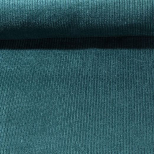 Velours côtelé Matti - Jumbo stretch 6 ondulations Bleu pétrole