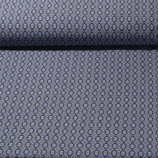 Tissu pour pantalon - Bengaline Stretch Motif en nid d'abeille Bleu