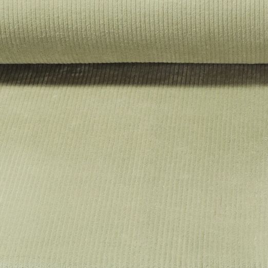 Velours côtelé Matti - Jumbo stretch 6 ondulations Vert olive