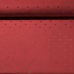 Velours côtelé Babycord / milleraies - Impression sur film Pois Doré Rouge